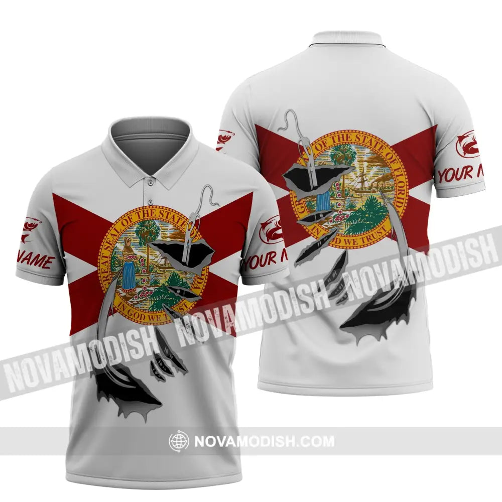 Unisex Shirt - Custom Name Fishing Florida Shirt Polo Shirt / S T-shirt