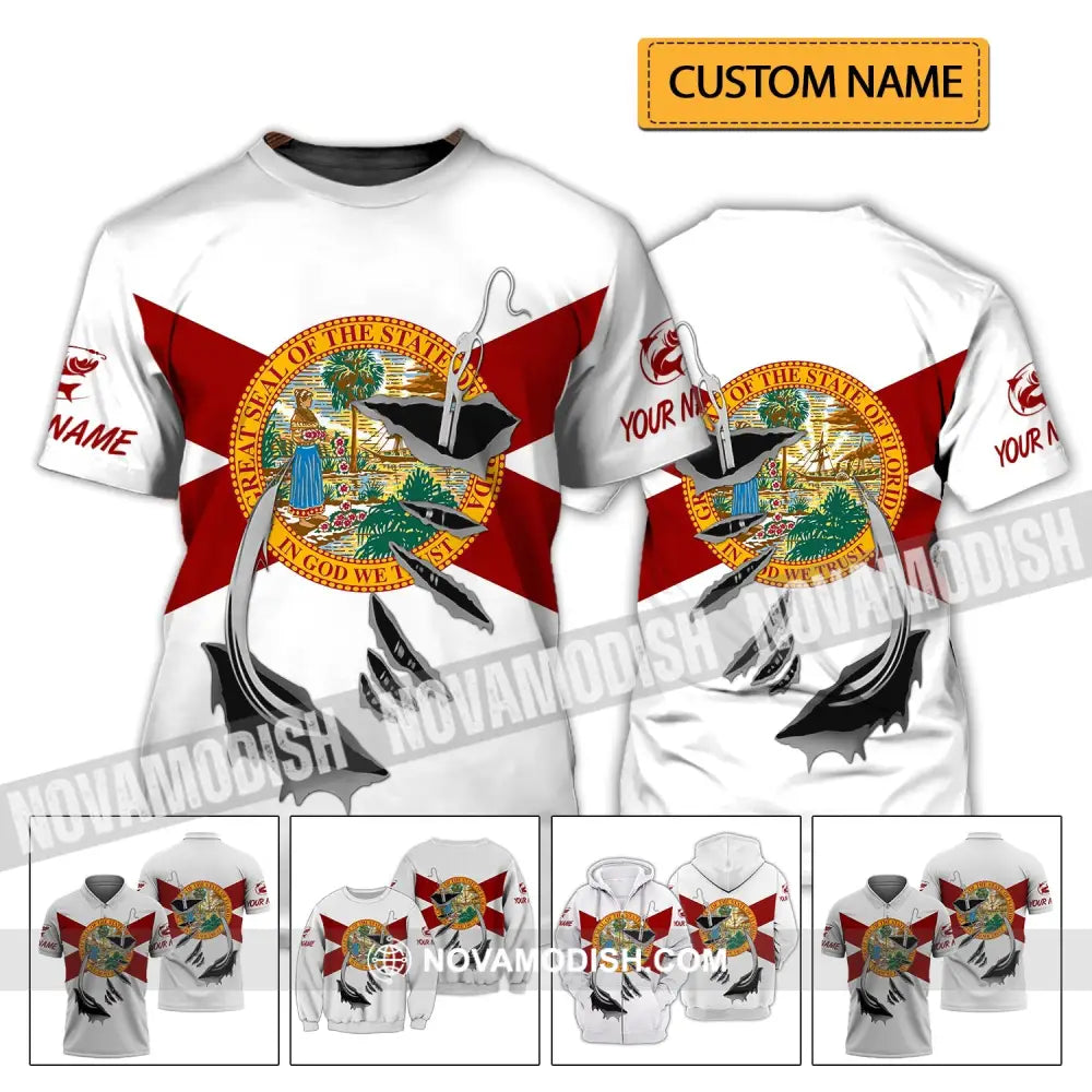 Unisex Shirt - Custom Name Fishing Florida Shirt T-shirt