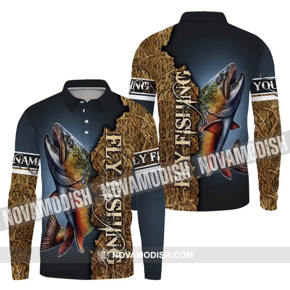 Unisex Shirt - Custom Name Fishing Shirt Fly Fishing Long Sleeve Polo / S T-shirt