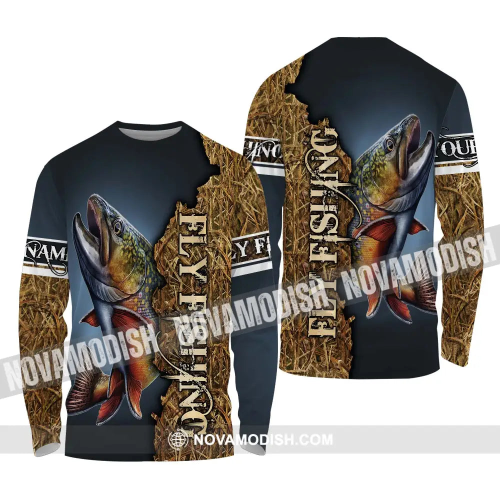Unisex Shirt - Custom Name Fishing Shirt Fly Fishing Long Sleeve Shirt / S T-shirt
