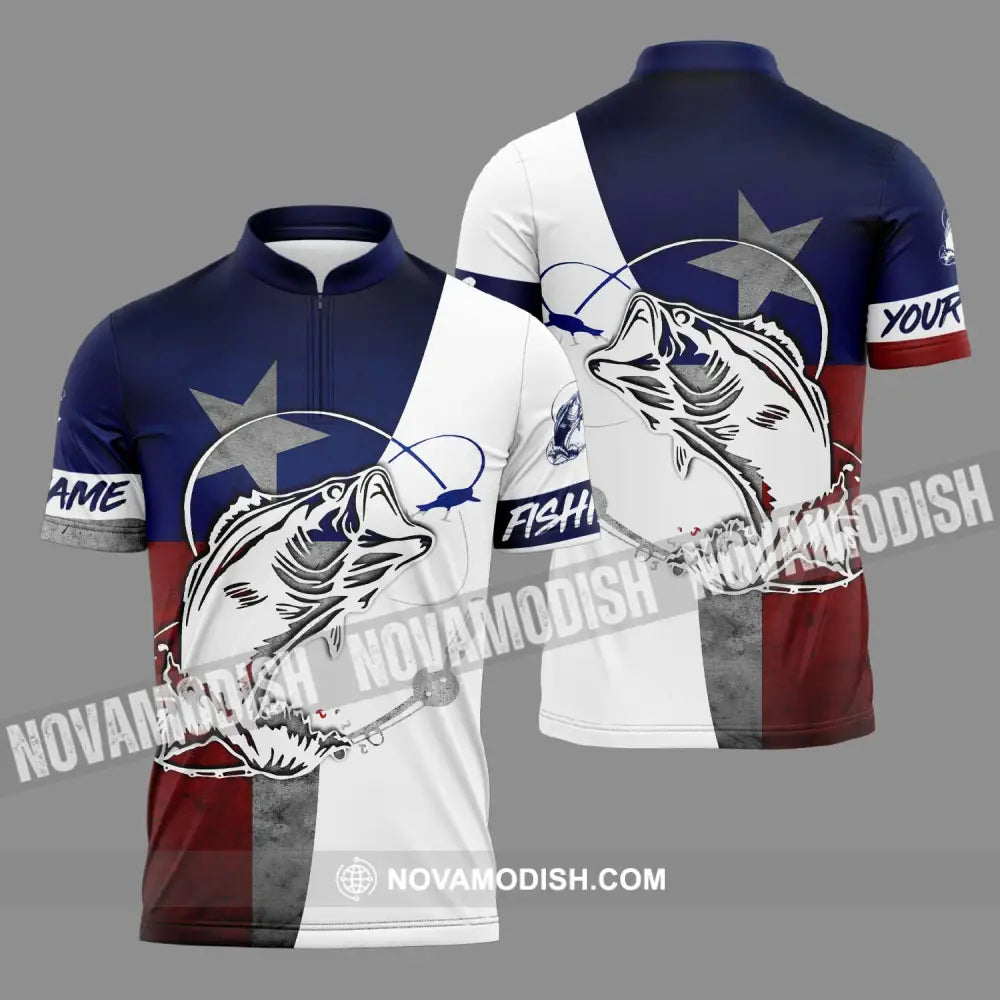 Unisex Shirt - Custom Name Fishing Shirt For Fishing Lover Zipper Polo Shirt / S T-shirt