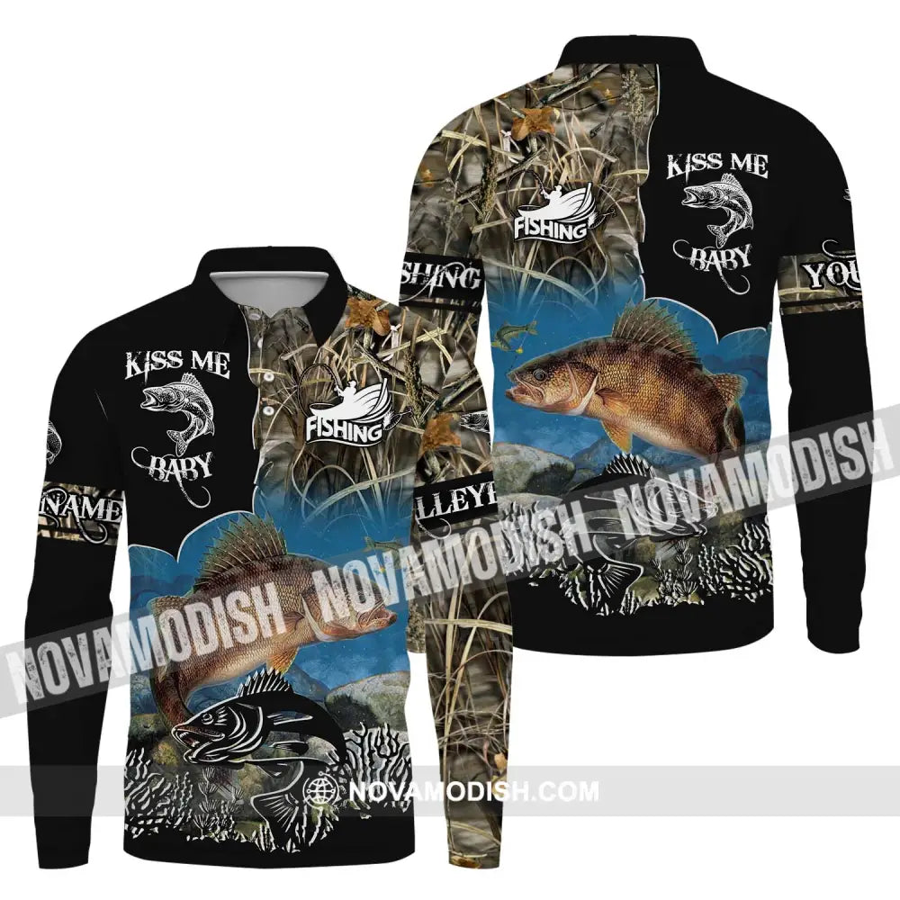 Unisex Shirt - Custom Name Shirt Fishing Shirt - Gift for Fishing Lovers Long Sleeve Polo / S T-shirt
