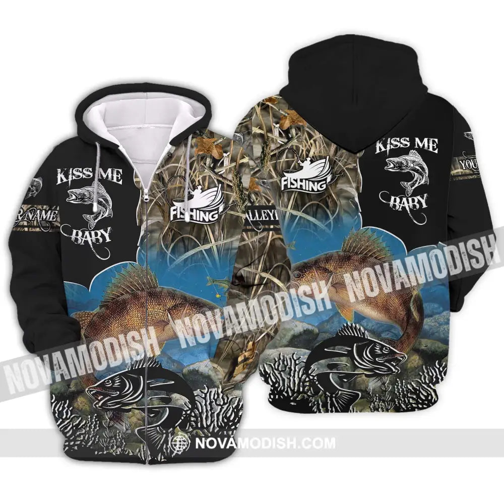 Unisex Shirt - Custom Name Shirt Fishing Shirt - Gift for Fishing Lovers Zipper Hoodie / S T-shirt