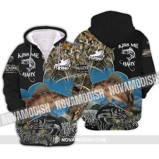Unisex Shirt - Custom Name Shirt Fishing Shirt - Gift for Fishing Lovers Zipper Hoodie / S T-shirt