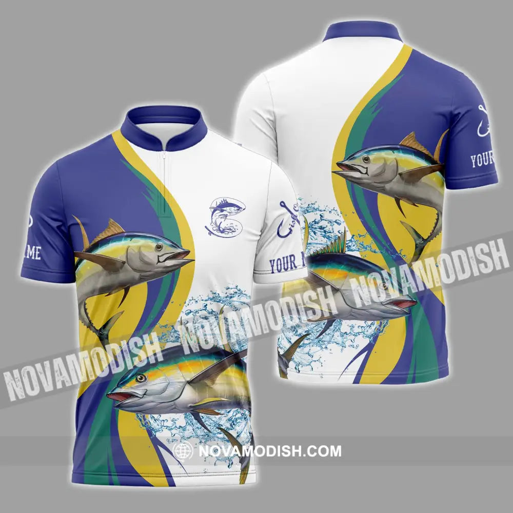 Unisex Shirt - Custom Name Fishing Shirt Hooking Fishing Zipper Polo Shirt / S T-shirt