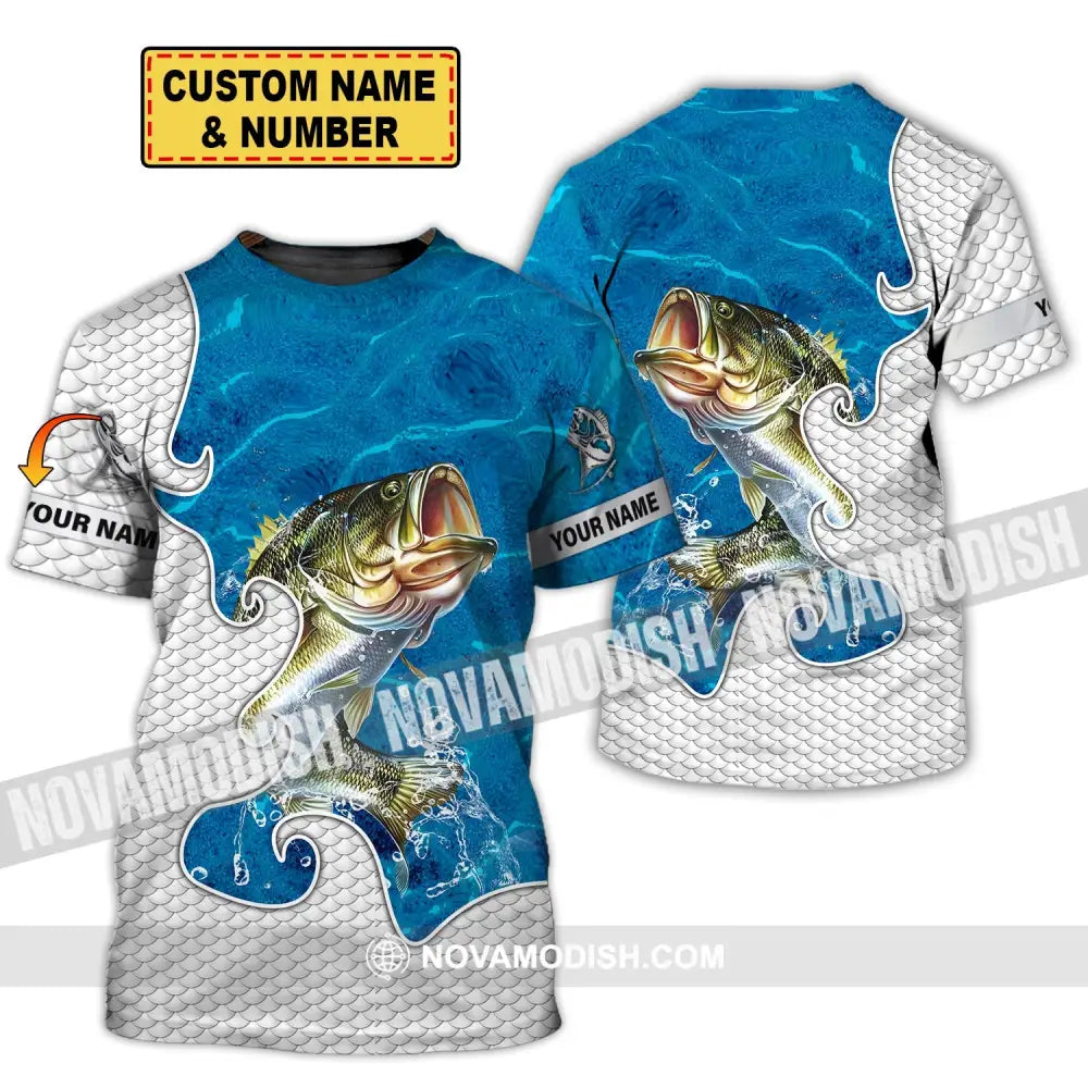Unisex Shirt - Custom Name Fishing Lover Shirt Blue Water T-shirt