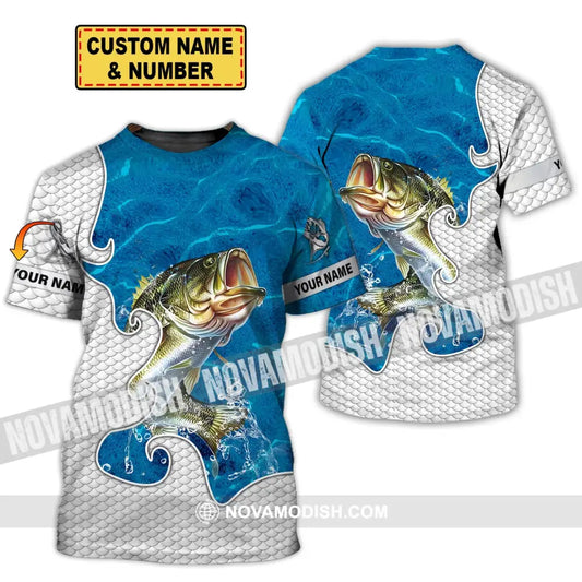 Unisex Shirt - Custom Name Fishing Lover Shirt Blue Water T-shirt