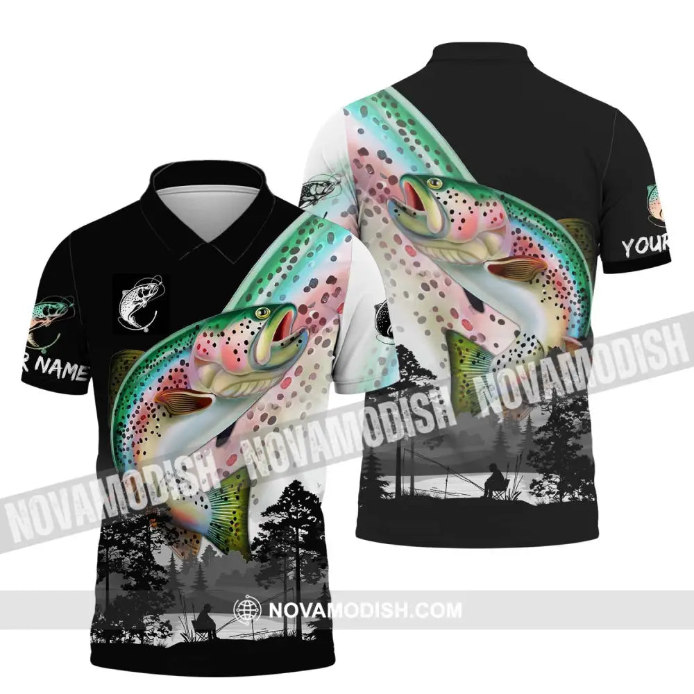 Unisex Shirt - Custom Name Fishing Lover Shirt Fishing By The Lake Polo Shirt / S T-shirt