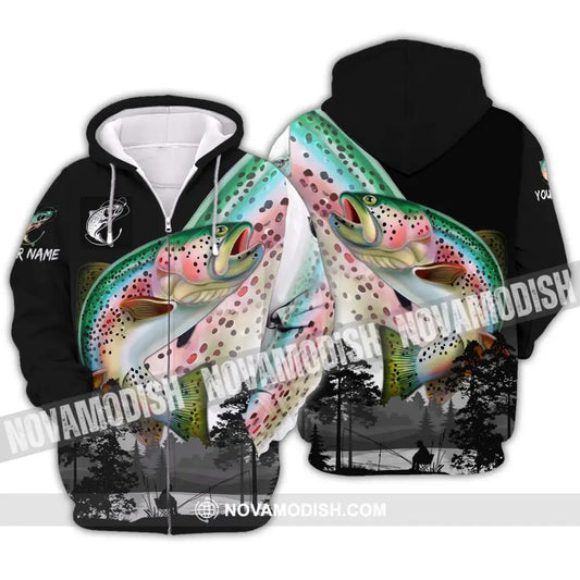 Unisex Shirt - Custom Name Fishing Lover Shirt Fishing By The Lake Zipper Hoodie / S T-shirt