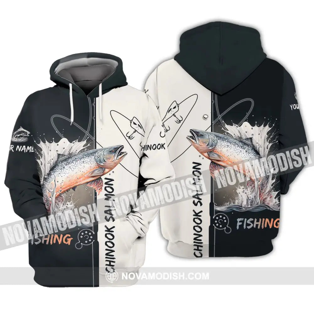 Unisex Shirt - Custom Name Fishing Lover Shirt Chinook Salmon Hoodie / S T-shirt