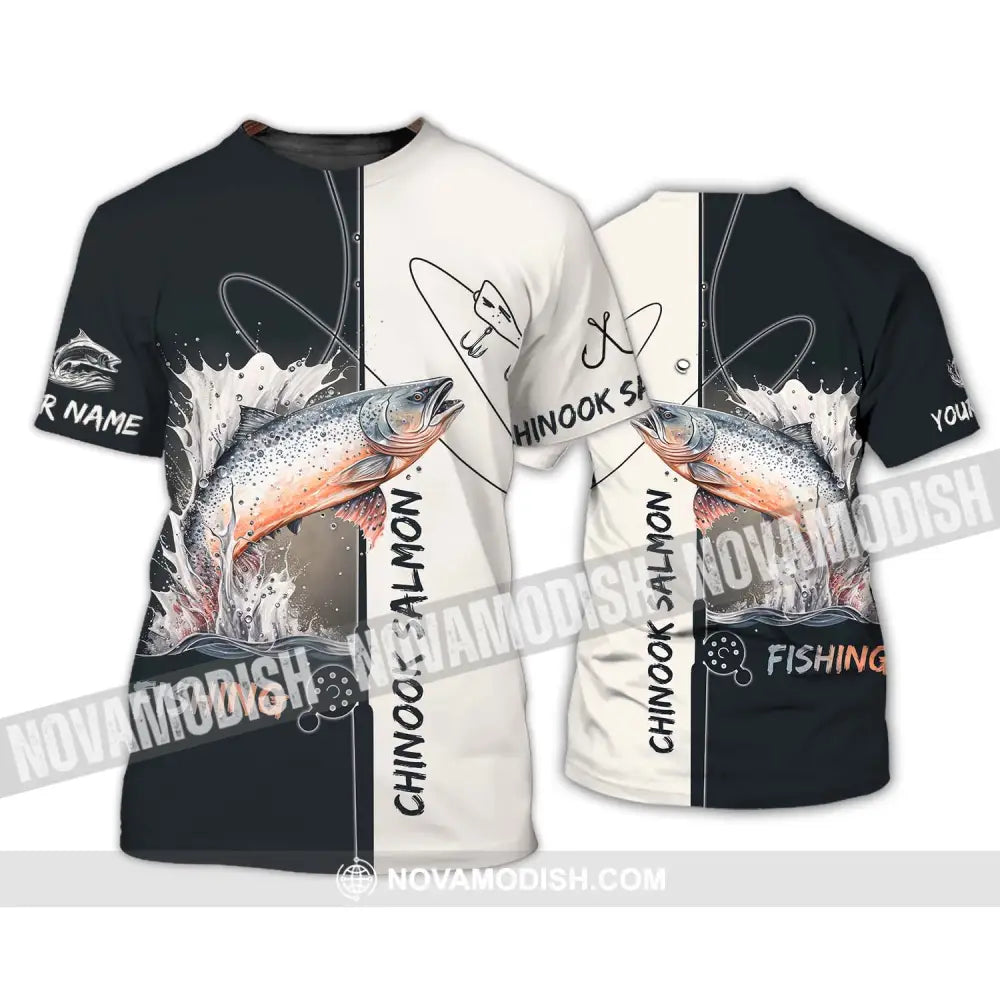Unisex Shirt - Custom Name Fishing Lover Shirt Chinook Salmon T-Shirt / S T-shirt