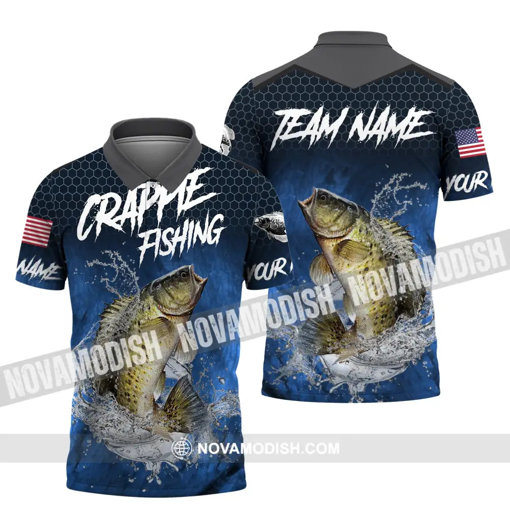 Unisex Shirt Custom Name Fishing Lover Crappie Hoodie Polo Long Sleeve / S T-Shirt