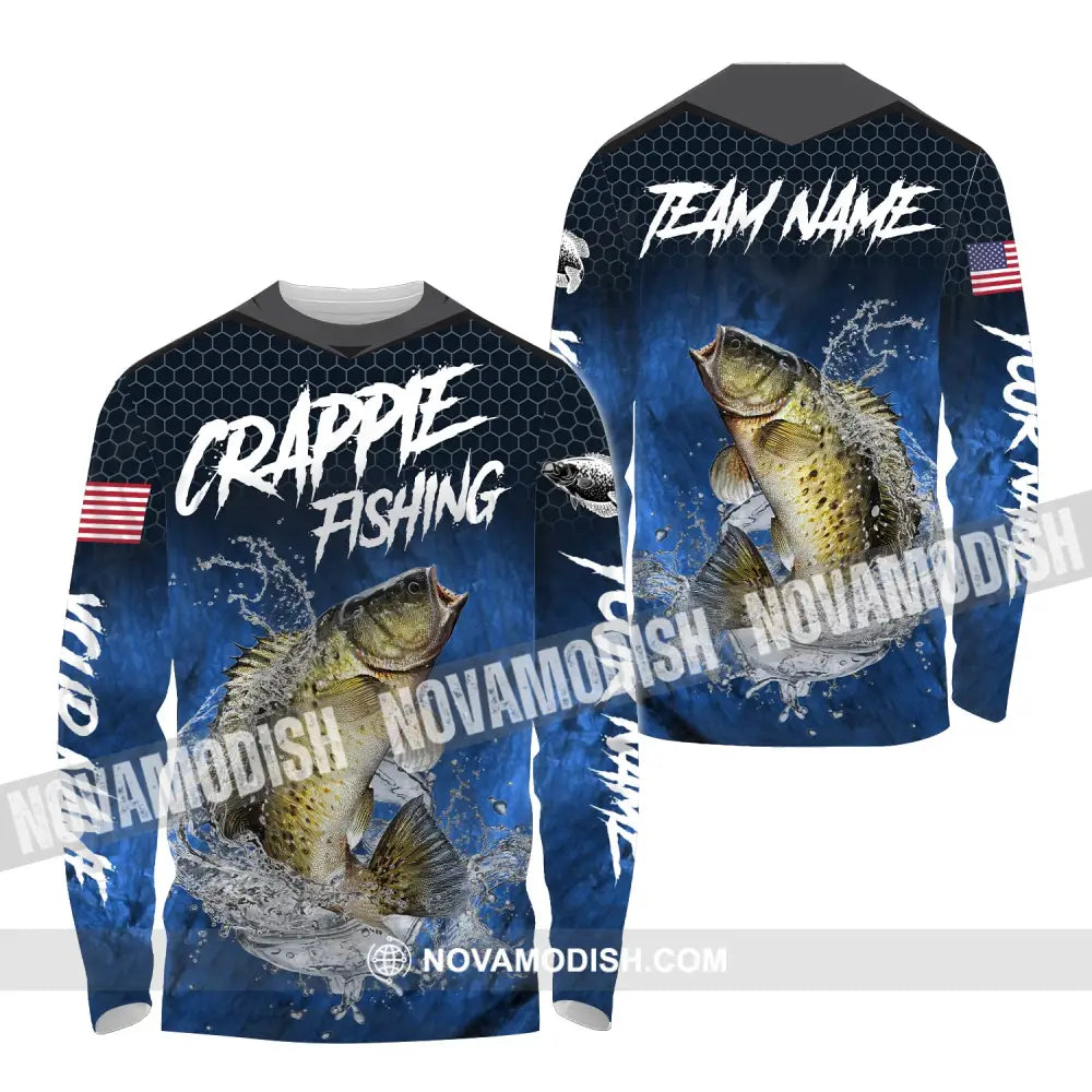 Unisex Shirt Custom Name Fishing Lover Crappie Hoodie Polo Long Sleeve / S T-Shirt