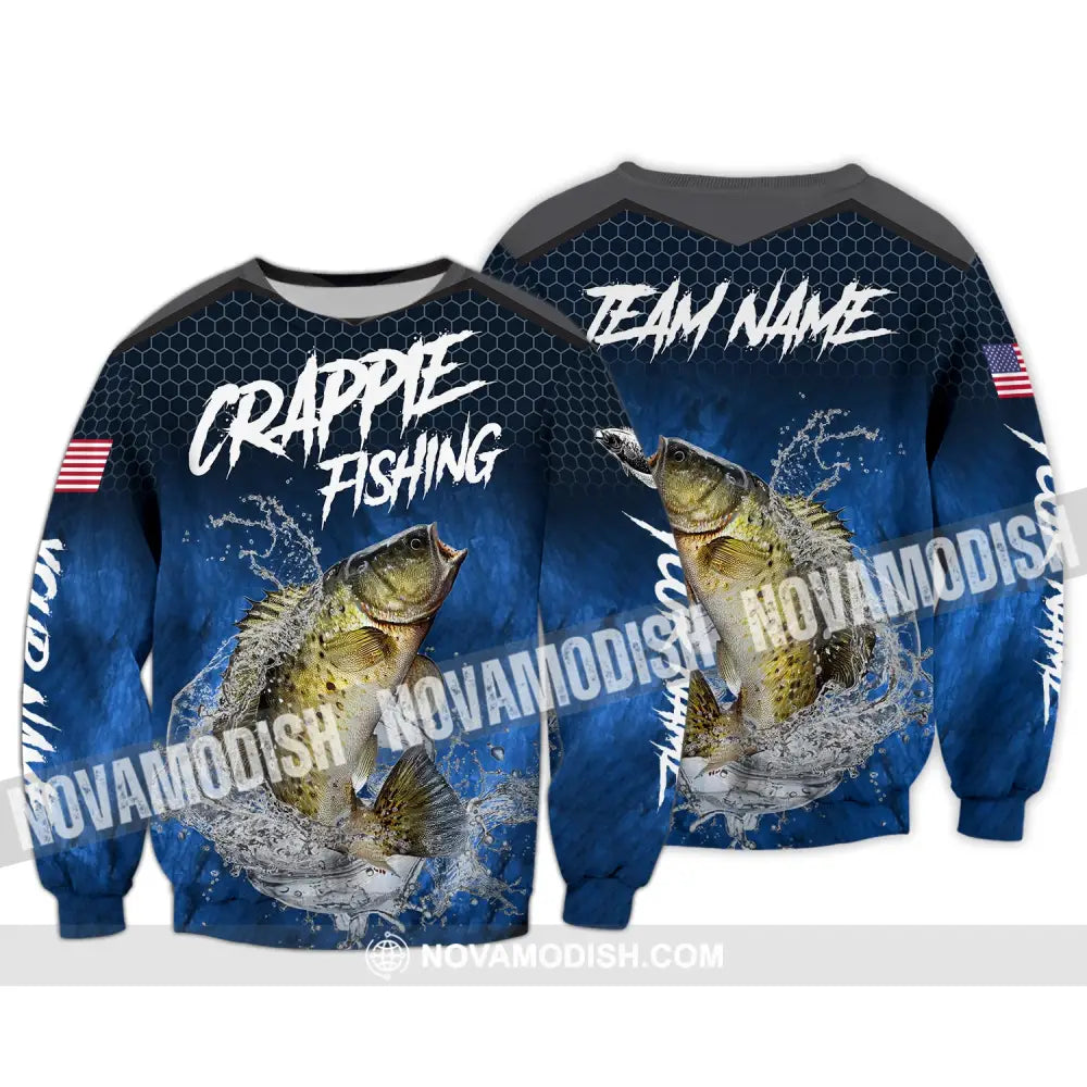 Unisex Shirt Custom Name Fishing Lover Crappie Hoodie Polo Long Sleeve / S T-Shirt