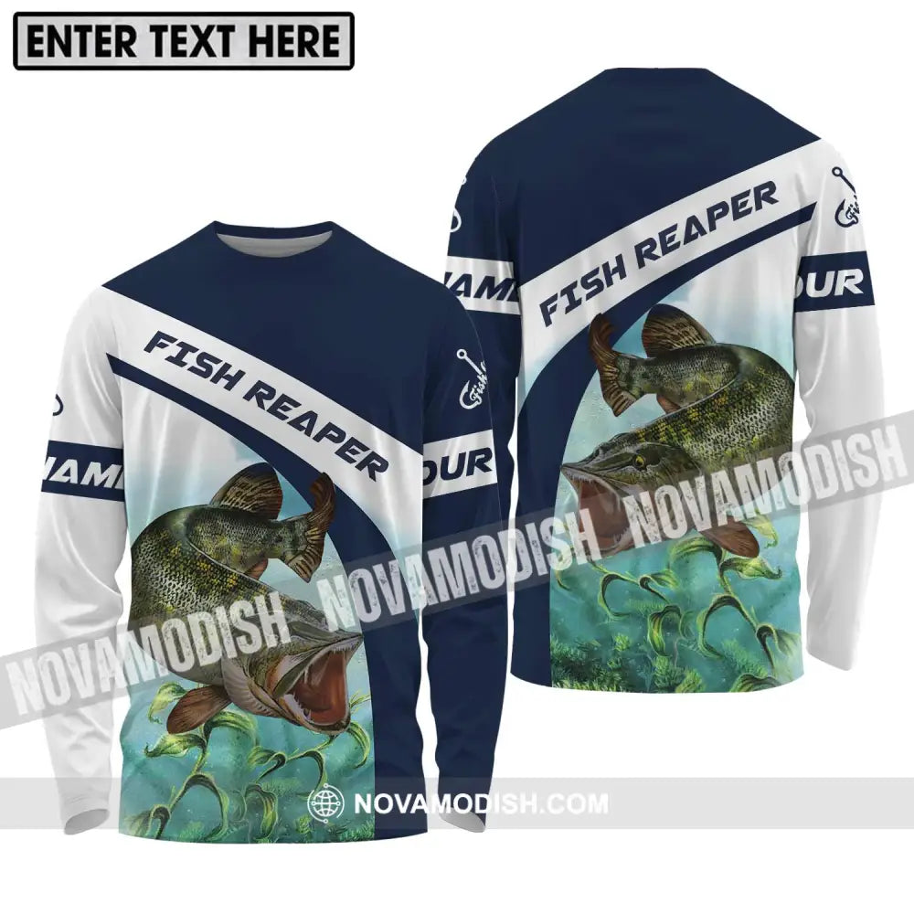 Unisex Shirt - Custom Name Fishing Lover Shirt Fish Reaper Long Sleeve Shirt / S T-shirt