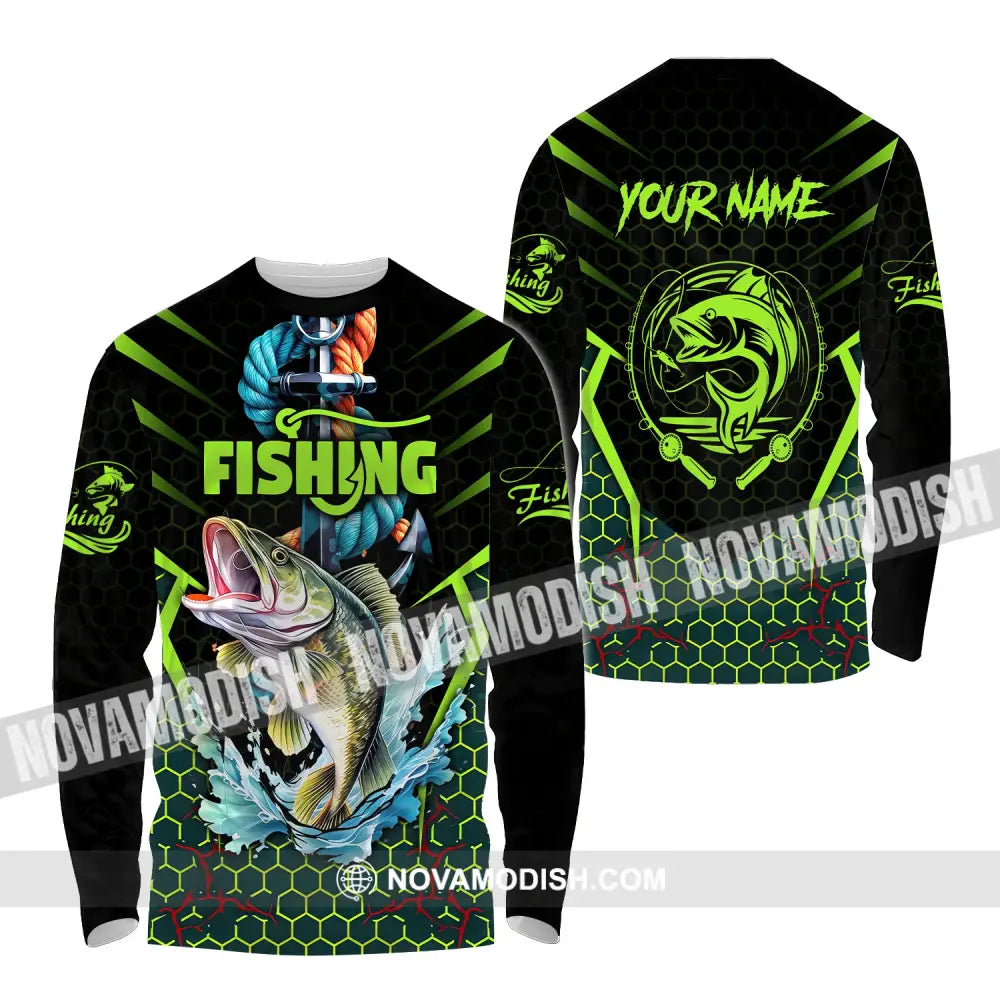 Unisex Shirt Custom Name Fishing Lover Hoodie Polo Long Sleeve / S T-Shirt