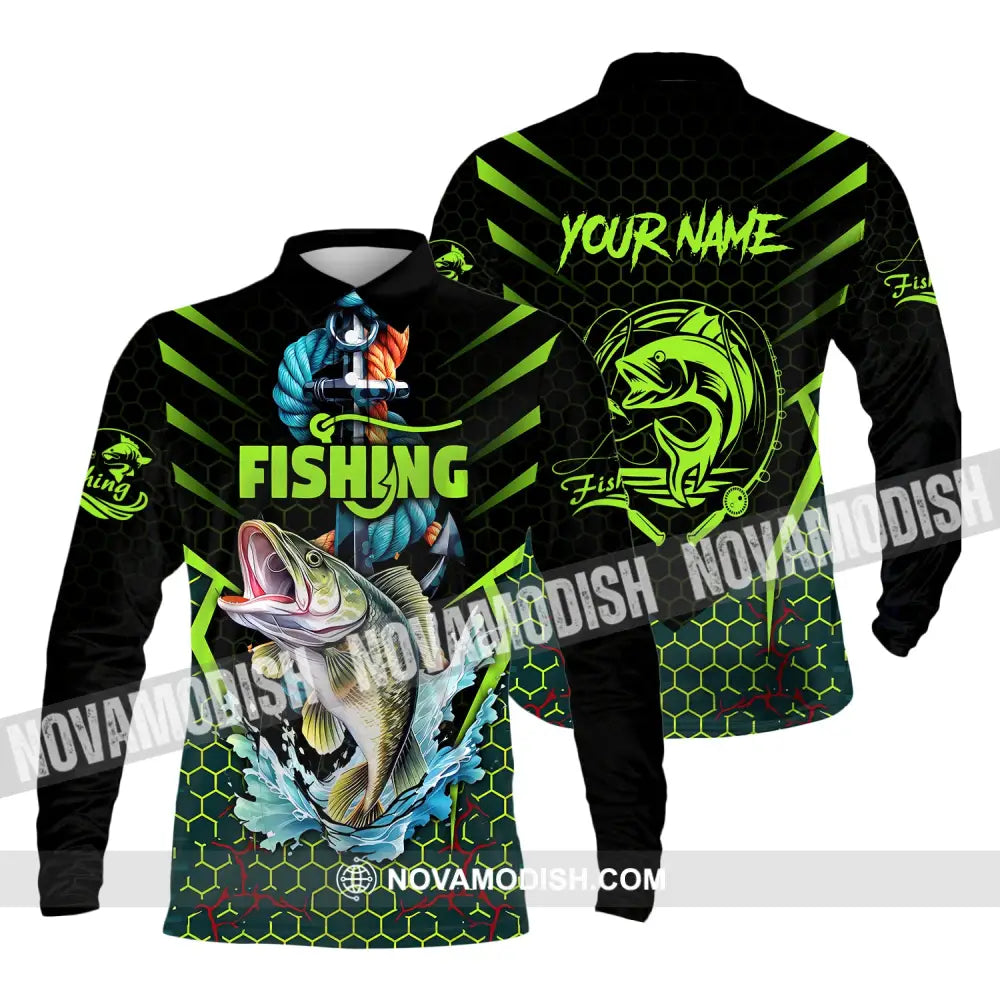 Unisex Shirt Custom Name Fishing Lover Hoodie Polo Long Sleeve / S T-Shirt