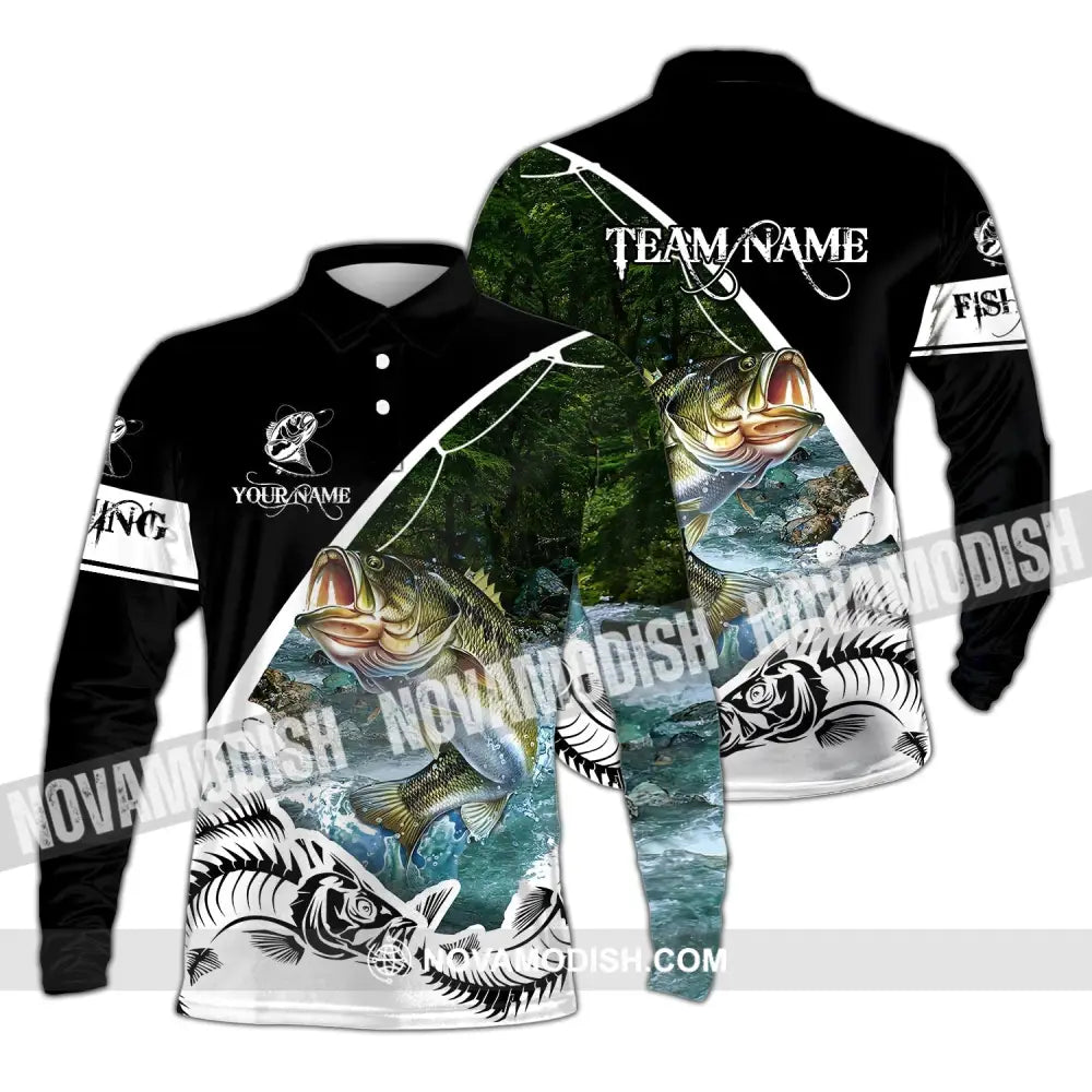 Unisex Shirt - Custom Name Fishing Lover Shirt Hooking Long Sleeve Polo / S T-shirt