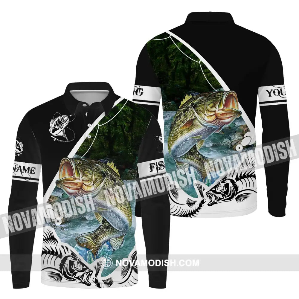 Unisex Shirt - Custom Name Fishing Lover Shirt Long Sleeve Polo / S T-shirt