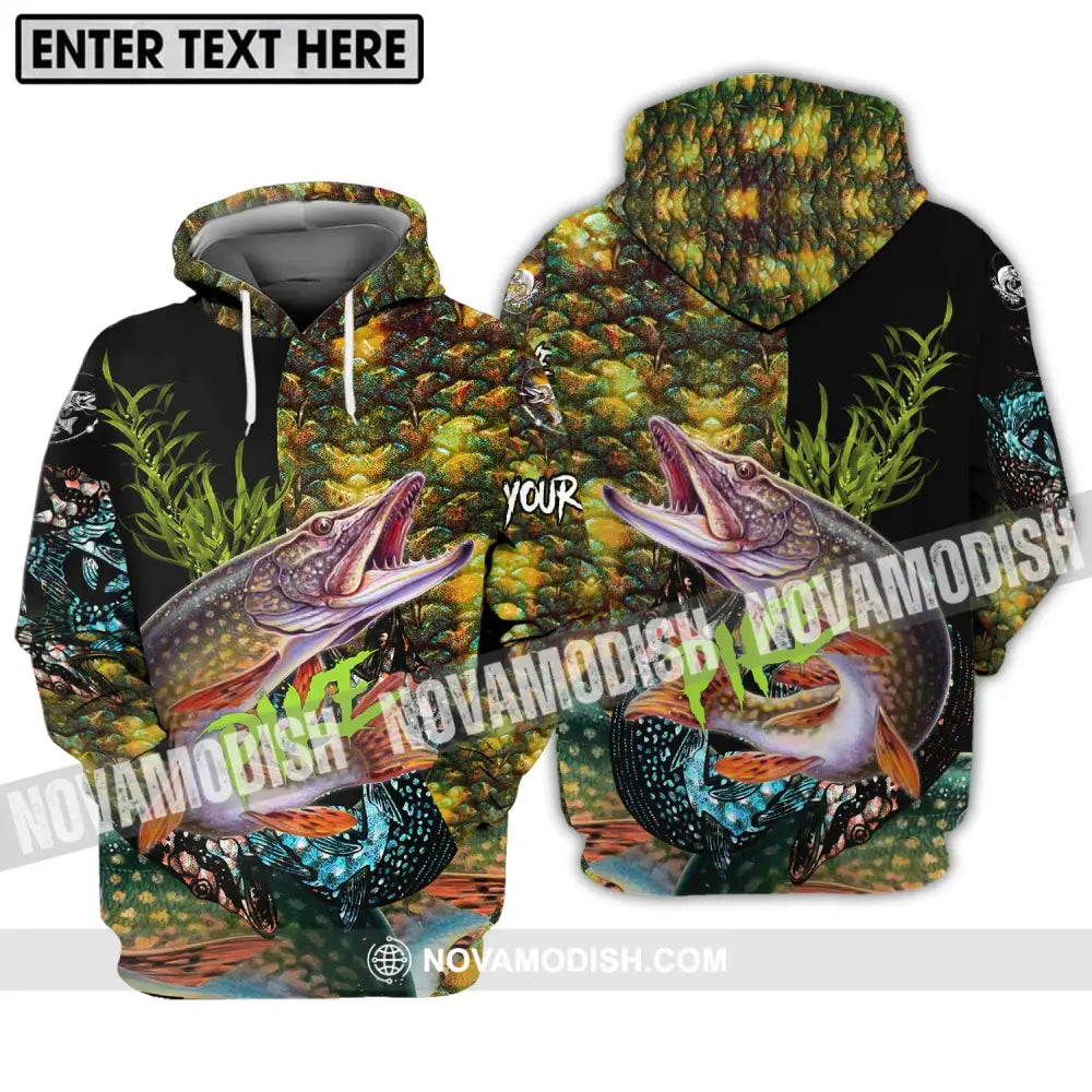 Unisex Shirt - Custom Name Fishing Lover Shirt Pike Hoodie / S T-shirt