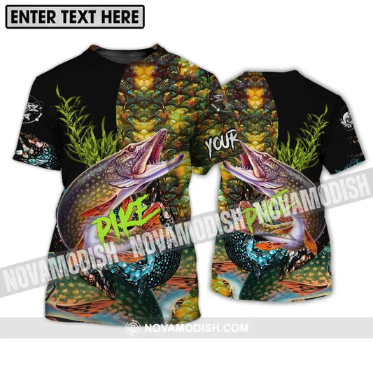 Unisex Shirt - Custom Name Fishing Lover Shirt Pike T-Shirt / S T-shirt