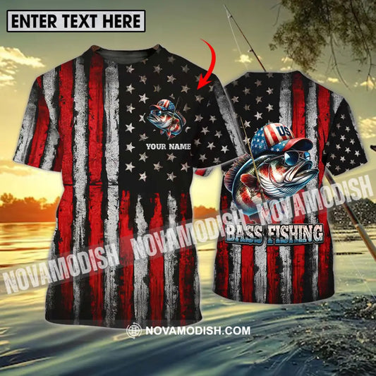 Unisex Shirt - Custom Name Fishing Lover Shirt US Bass Fishing T-shirt