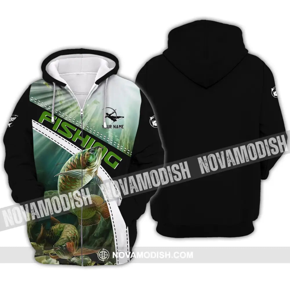 Unisex Shirt - Custom Name Fishing Lover Shirt Zipper Hoodie / S T-shirt