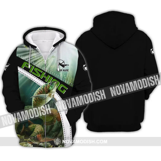 Unisex Shirt - Custom Name Fishing Lover Shirt Zipper Hoodie / S T-shirt