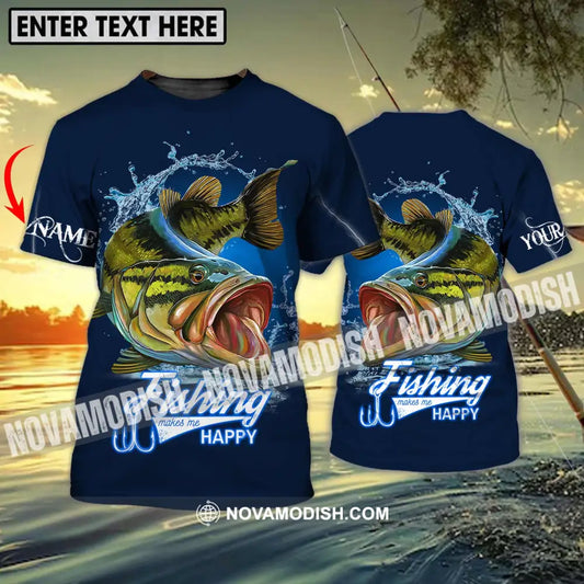 Unisex Shirt - Custom Name Fishing Make Me Happy Shirt T-shirt