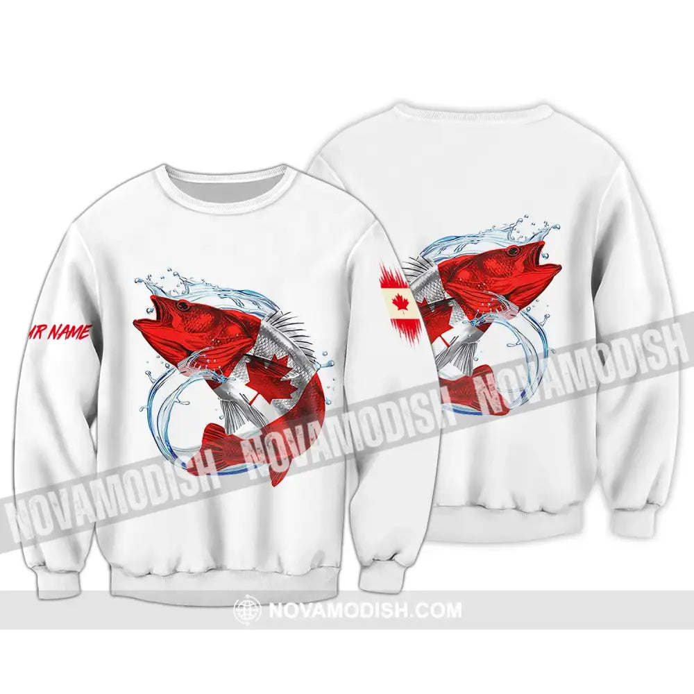 Unisex Shirt - Custom Name Fishing On Fishing Shirt Canada Long Sleeve / S T-shirt