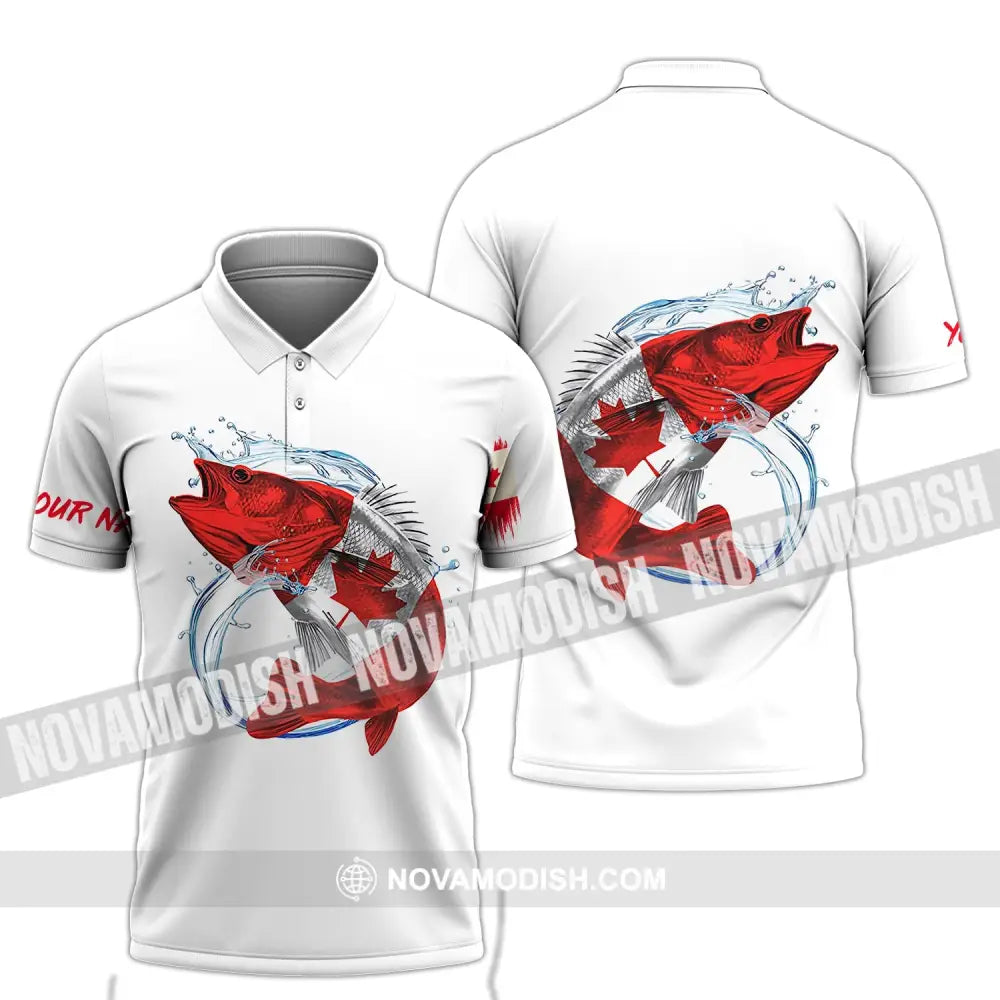 Unisex Shirt - Custom Name Fishing On Fishing Shirt Canada Polo Shirt / S T-shirt
