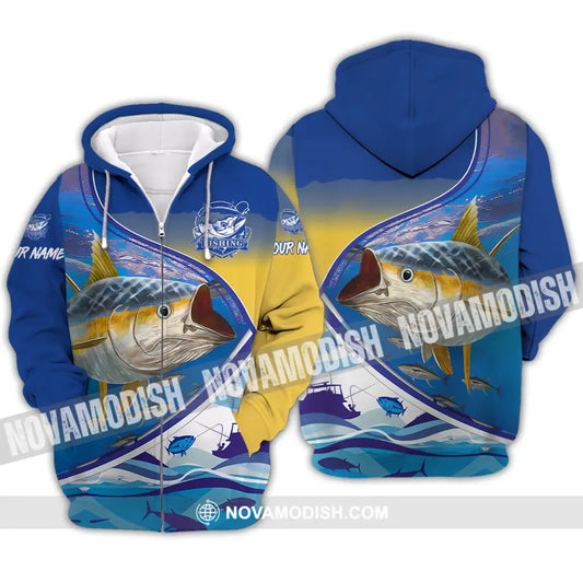 Unisex Shirt - Custom Name Fishing On Fishing Shirt Zipper Hoodie / S T-shirt