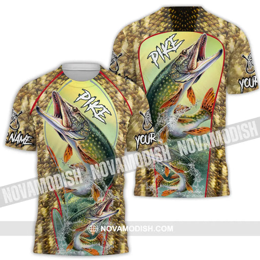 Unisex Shirt - Custom Name Fishing Shirt Pike Fish T-Shirt / S T-shirt