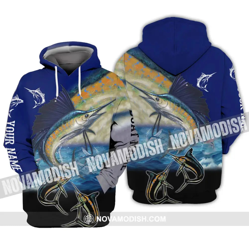 Unisex Shirt - Custom Name Fishing Shirt Swordfish Hoodie / S T-shirt