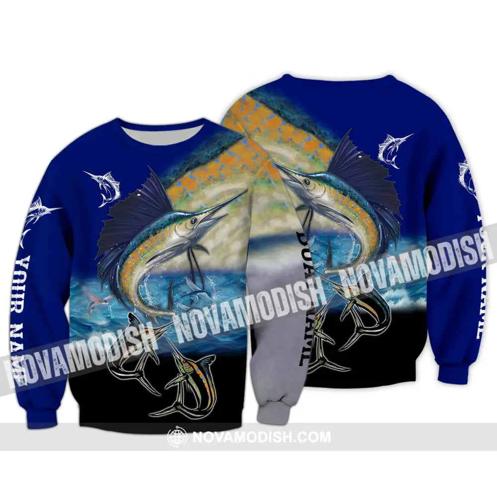 Unisex Shirt - Custom Name Fishing Shirt Swordfish Long Sleeve / S T-shirt