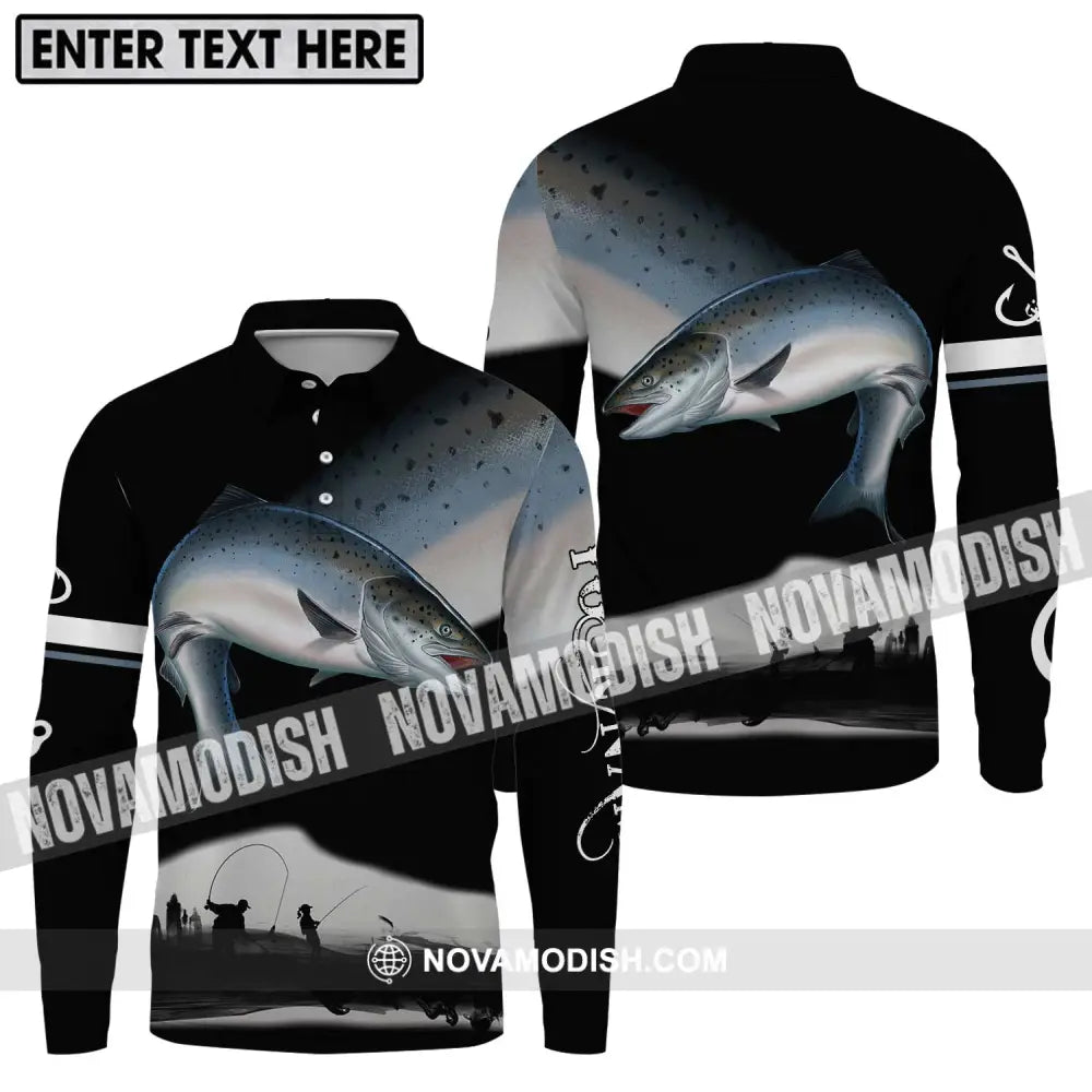 Unisex Shirt - Custom Name Fishing Team Shirt Long Sleeve Polo / S T-shirt