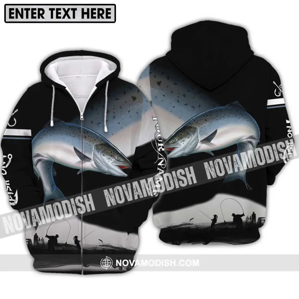 Unisex Shirt - Custom Name Fishing Team Shirt Zipper Hoodie / S T-shirt