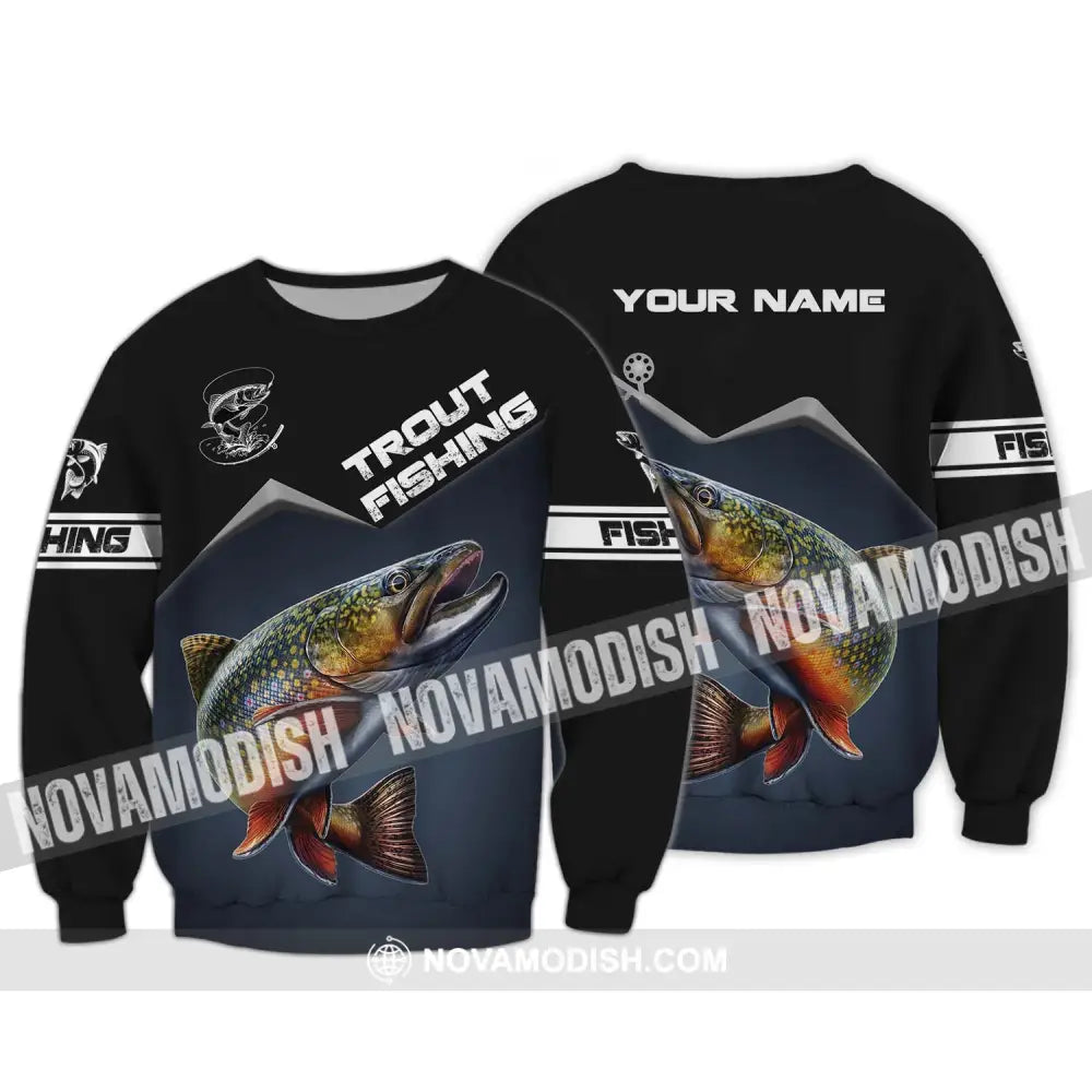 Unisex Shirt - Custom Name Fishing Shirt Trout Fishing Long Sleeve / S T-shirt