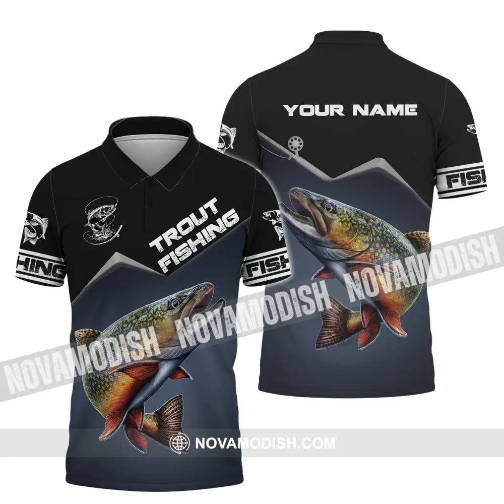 Unisex Shirt - Custom Name Fishing Shirt Trout Fishing Polo Shirt / S T-shirt