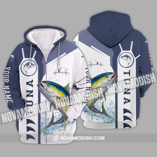 Unisex Shirt - Custom Name Fishing Shirt Tuna Fishing Zipper Hoodie / S T-shirt