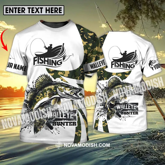 Unisex Shirt - Custom Name Fishing Shirt Walleye Fish Hunter T-shirt