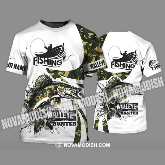 Unisex Shirt - Custom Name Fishing Shirt Walleye Fish Hunter T-Shirt / S T-shirt
