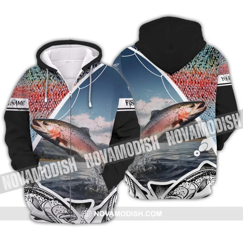 Unisex Shirt - Custom Name Fishing Shirt Zipper Hoodie / S T-shirt