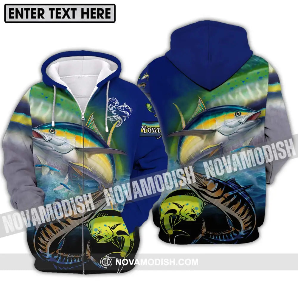 Unisex Shirt - Custom Name Fishing Shirt Zipper Hoodie / S T-shirt