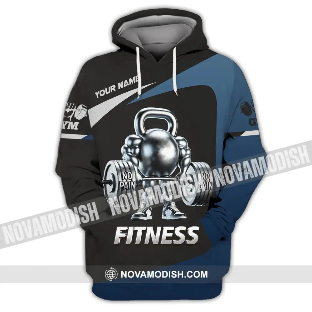 Unisex Shirt Custom Name Fitness Work Out Long Sleeve Gym Hoodie / S T-Shirt