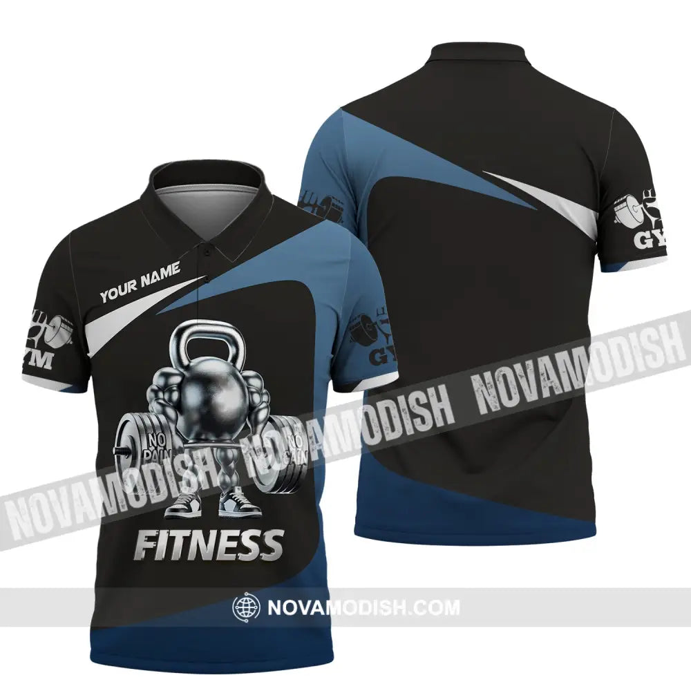 Unisex Shirt Custom Name Fitness Work Out Long Sleeve Gym Polo / S T-Shirt