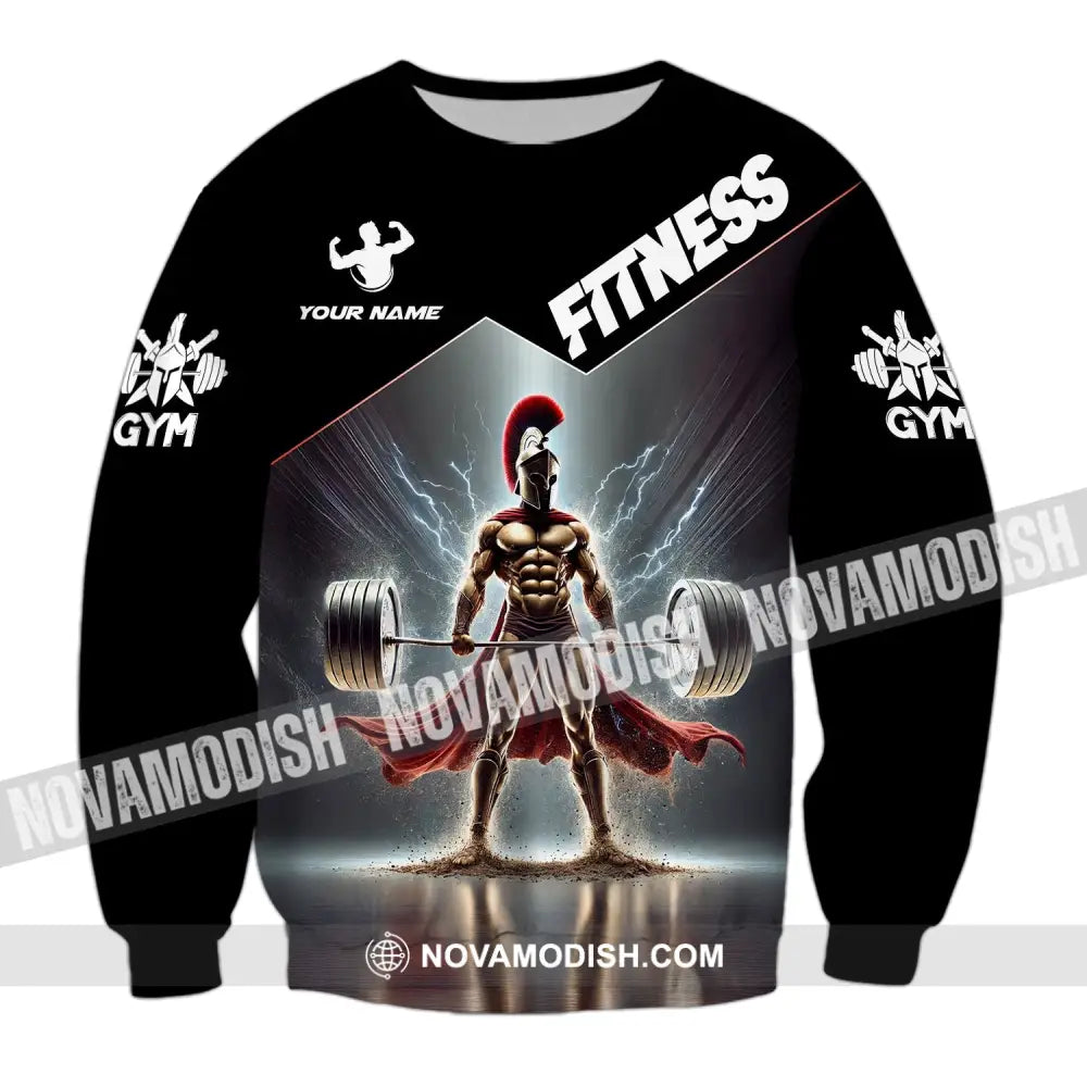 Unisex Shirt Custom Name Fitness Work Out Long Sleeve Gym / S T-Shirt