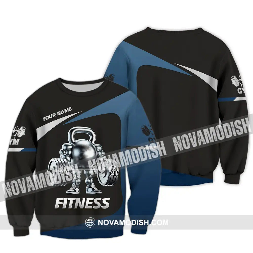 Unisex Shirt Custom Name Fitness Work Out Long Sleeve Gym / S T-Shirt