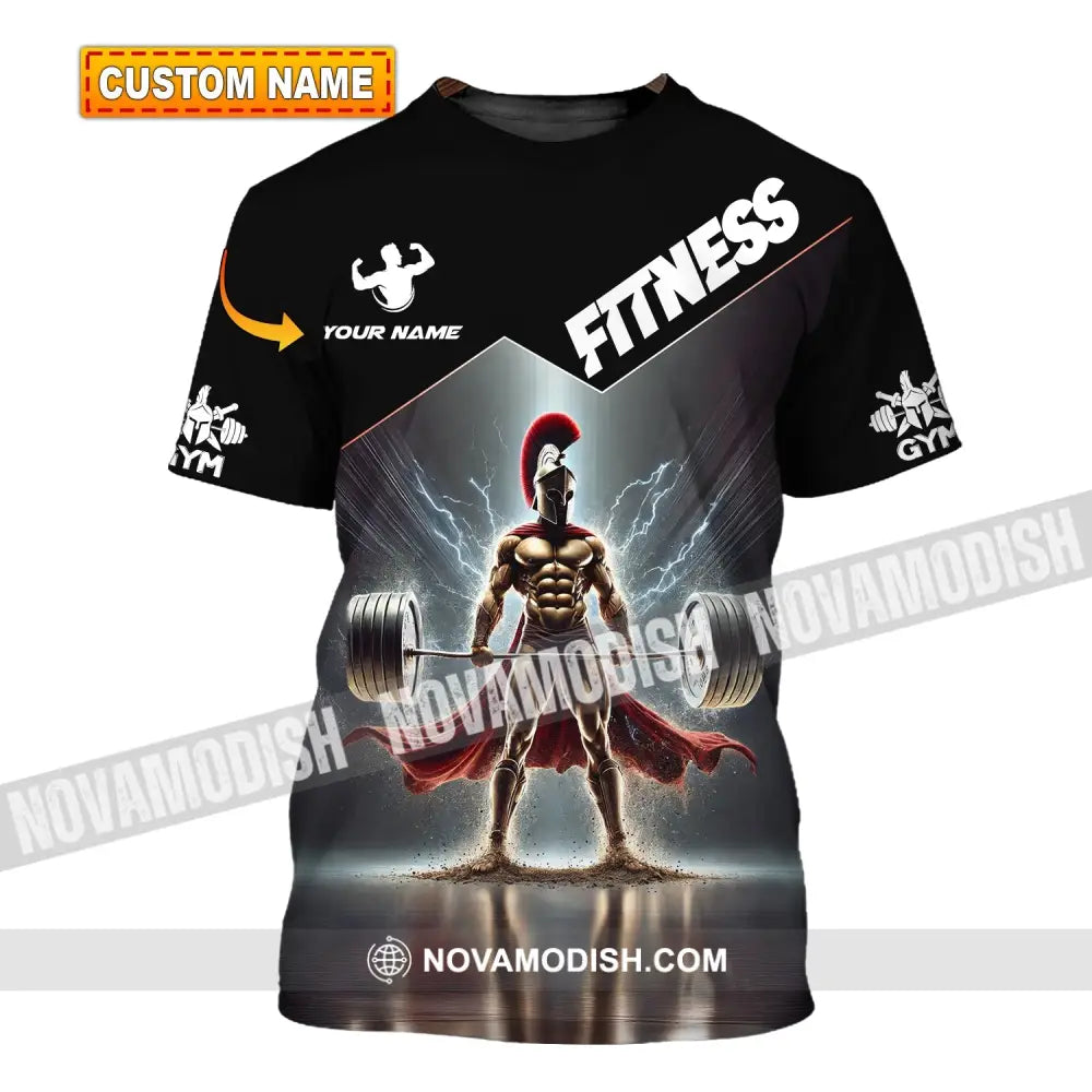 Unisex Shirt Custom Name Fitness Work Out Long Sleeve Gym T-Shirt