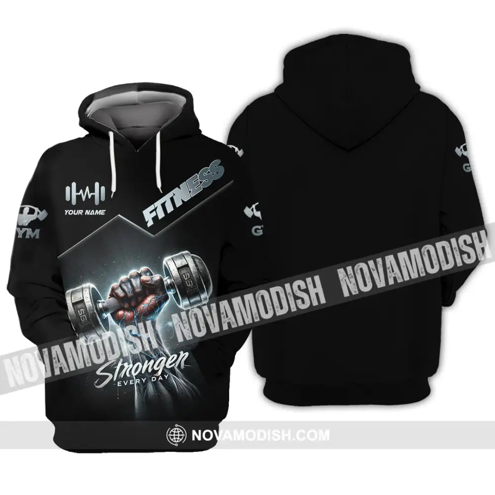 Unisex Shirt Custom Name Gym Work Out Long Sleeve Weight Lifting Hoodie / S T-Shirt